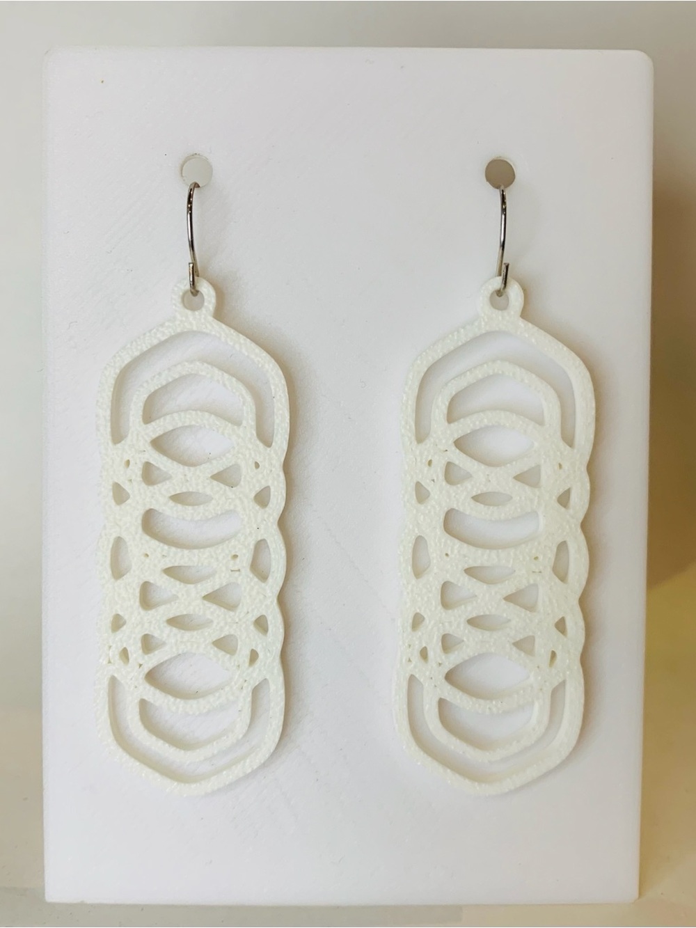 White Geometric Cutout Dangle Earrings - Women Jewelry